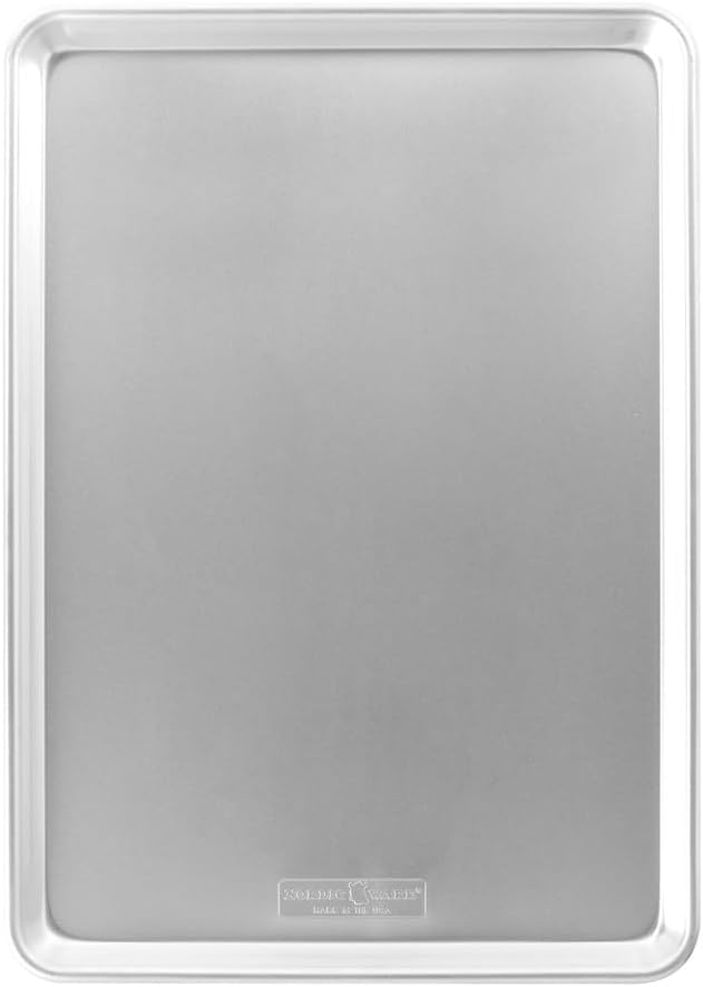 Nordic Ware Extra Large Baking Sheet, 21 x 15 inches, XL Big sheet pan Natural Uncoated Aluminum, Reinforced Steel Rim Prevents Warping, 1pk Big Sheet